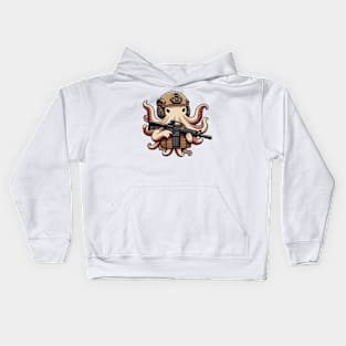 Tactical Octopus Adventure Tee: Where Intelligence Meets Style Kids Hoodie